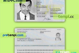 Ukraine identity card PSD download template