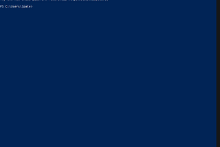 Screenshot of the Windows PowerShell prompt