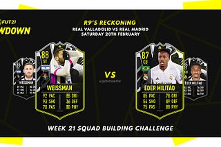 FIFA 21 Showdown | Week 21 | Real Valladolid Vs Real Madrid