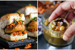 Indian street foods - Vadapav and Pani-Puri