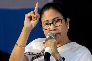 TMC chief and West Bengal Chief Minister Mamata Banerjee speaks during a rally, ahead of the Lok Sabha elections, in Kolkata