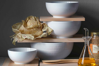 Royal Copenhagen porcelain series White Ribbed — Danish Nordic design