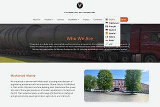 Strategies for Multilingual Engineering Websites