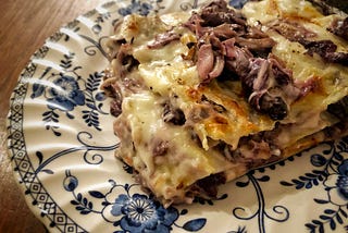 lasagne con radicchio e taleggio