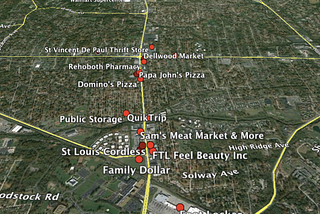 Map of Looting in Ferguson, Missouri Since the Death of Michael Brown