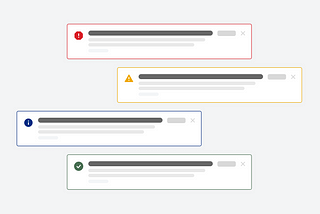 Lo-fi wireframe of alerts