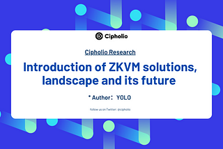 Introduction of ZKVM solutions, landscape and its future