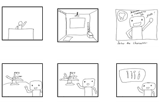 This is a picture that showcases a rough storyboard for my pilot video