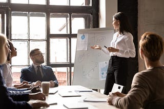 An L&D employee tries to get her buying group to reach consensus about the budget she wants for a new learning management system.