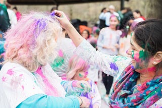 Celebrating Holi, the Indian festival celebrating Spring with neighbors.