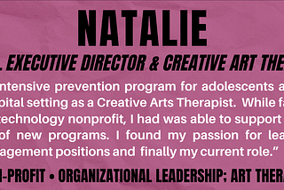 New Yorkers in Behavioral Health — Natalie: Associate Executive Director with a non-profit…