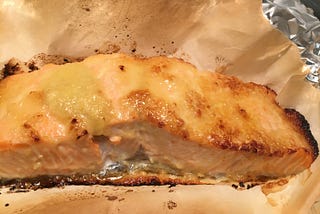 Quick Brined Roast Salmon with Lemon Garlic Oil