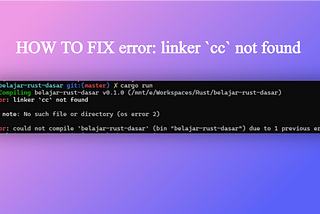 error: linker `cc` not found