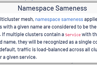 Istio — Impacts of namespace sameness with traffic management in a Multi-Cluster environment