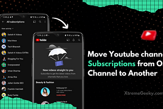 How to transfer youtube subscriptions to another account