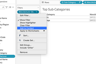 Tableau Context Filters In Action