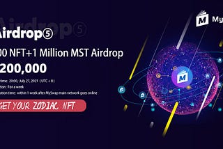 MySwap Early Bird Airdrop Activity ⑤ : 1 Million MST token and 500 NFTs