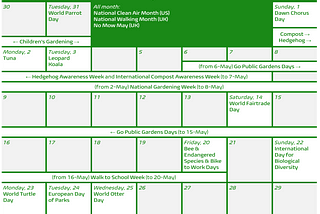 Sustainability Calendar — What’s Happening in May 2022