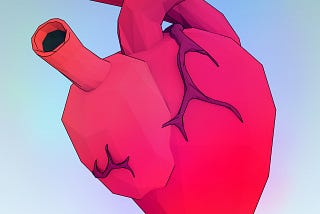 A vibrant red cartoon heart