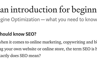 SEO: an introduction for beginners