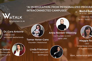 WaiTALK “AI in Education: from personalized programs to interconnected campuses” (at World Summit…