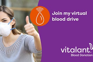 Graphics to promote a Virtual Blood Drive on social media.