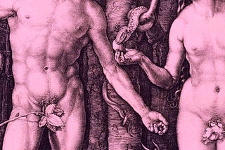 Albrecht Durer’s Adam and Eve, cropped for sensual focus.