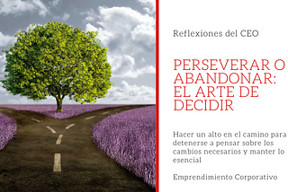 Perseverar o abandonar: El arte de decidir