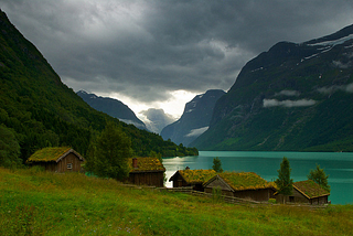 Grass Roofed Village, Loen, Norway