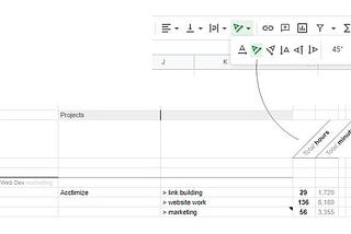 How to Rotate text in Google Sheets