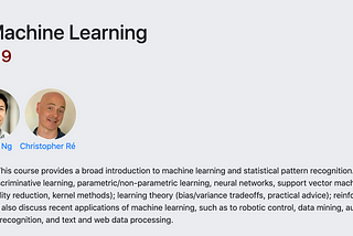 Summary of algorithms in Stanford Machine Learning (CS229) Part I