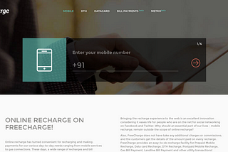 Usability walkthrough on Freecharge.in