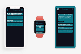 Three different approaches to design mockups: a clay iPhone, a realistic Apple Watch, and a subtle blue frame.