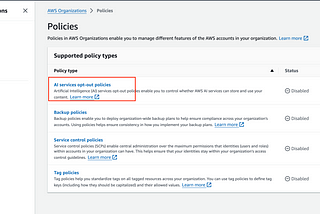 Safeguarding Sensitive Data: Opting Out of AWS AI Service Data Sharing