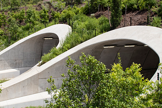 Tunnels through The Gathering Place park in Tulsa, OK.