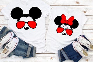 Mickey and Minnie with Sunglasses SVG Bundle, Mickey Mouse with Sunglasses, Minnie Mouse with Sunglasses, SVG, Dxf, Eps, Png, Vinyl Cut File