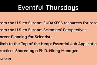 Eventful Thursdays (Week 1, June 2021)