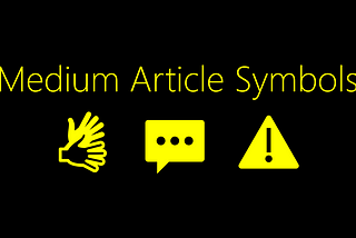 medium symbols, medium characters, medium shapes, custom medium article format, medium article symbols medium article format