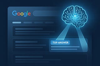 AI selecting top blog post in Google search result