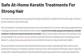 At-Home Keratin Treatments