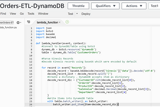 Real Time Framework on AWS using Kinesis,Lambda and DynaoDB