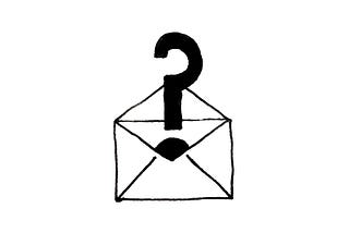A question mark coming out of an opened email letter