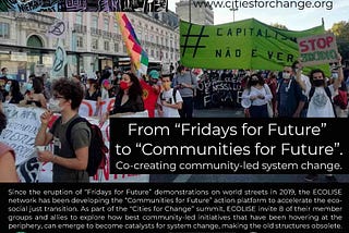 From Fridays for Future to Communities for Future. Co-creating community-led system change.