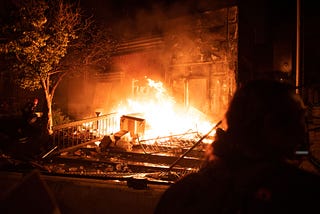 Burning third precinct building