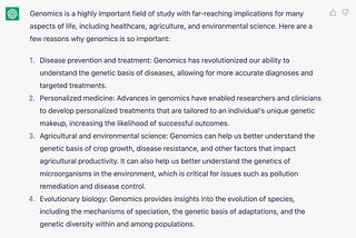 Artificial intelligence and life science in the 21st century: chatGPT, genomics and the path…