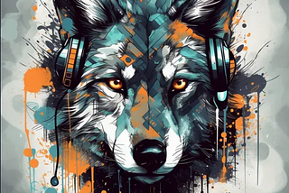 wolf t-shirt design prompt