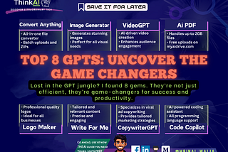 Top 8 GPTs: Uncover the Game Changers