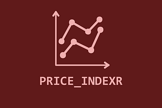 Banner com o logo do projeto que é: um gráfico de linhas com duas linhas crescentes, e abaixo o nome “PRICE_INDEXR”.