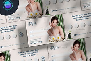 Beauty Salon & Spa Loyalty Card Canva Layout Model