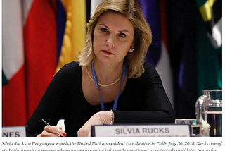 Silvia Rucks, a Uruguayan who is the United Nations resident coordinator in Chile, July 30, 2018.